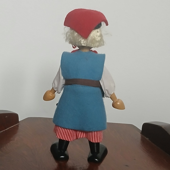 Vintage Polish Folk Art Wooden Peg Doll Hand Painted - Picture 5 of 10